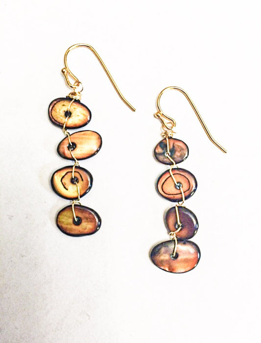 Brown shell earrings
