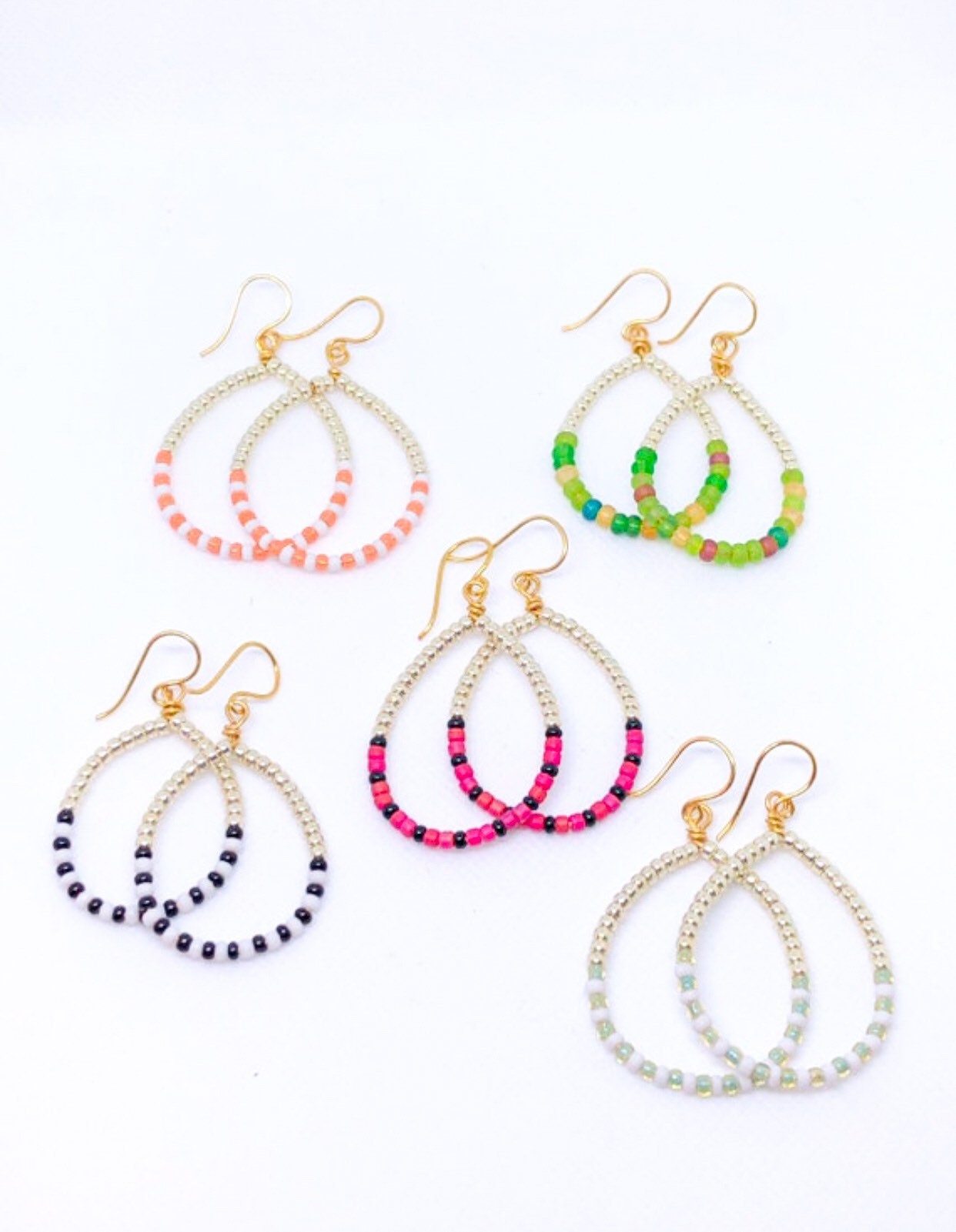 Beaded hoop earrings