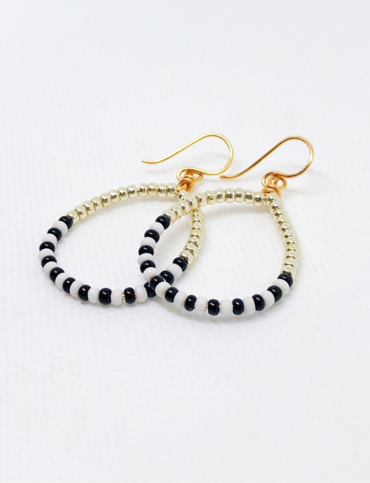 Beaded hoop earrings