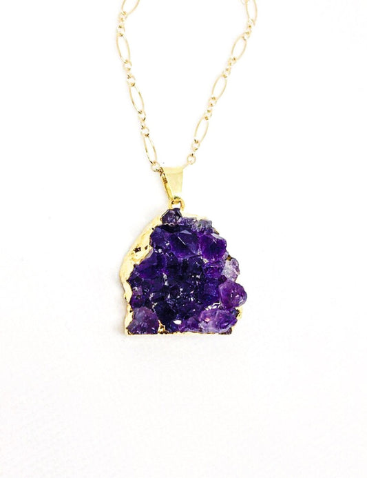 Amethyst geode necklace