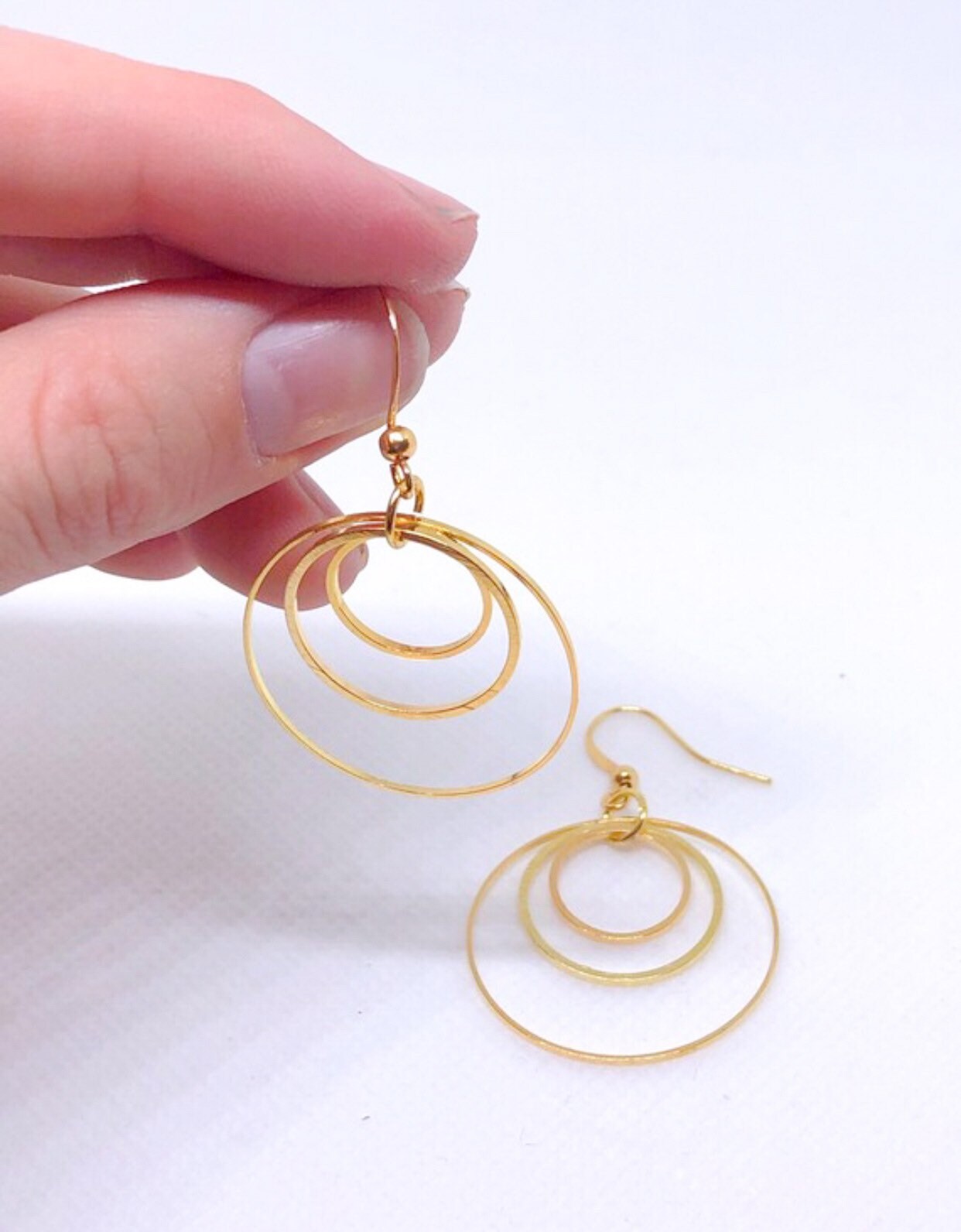 Geometric gold hoop earrings