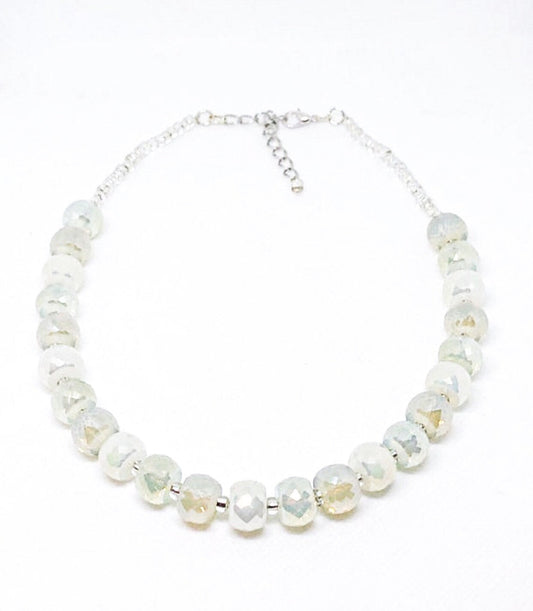 Faceted glass bead necklace