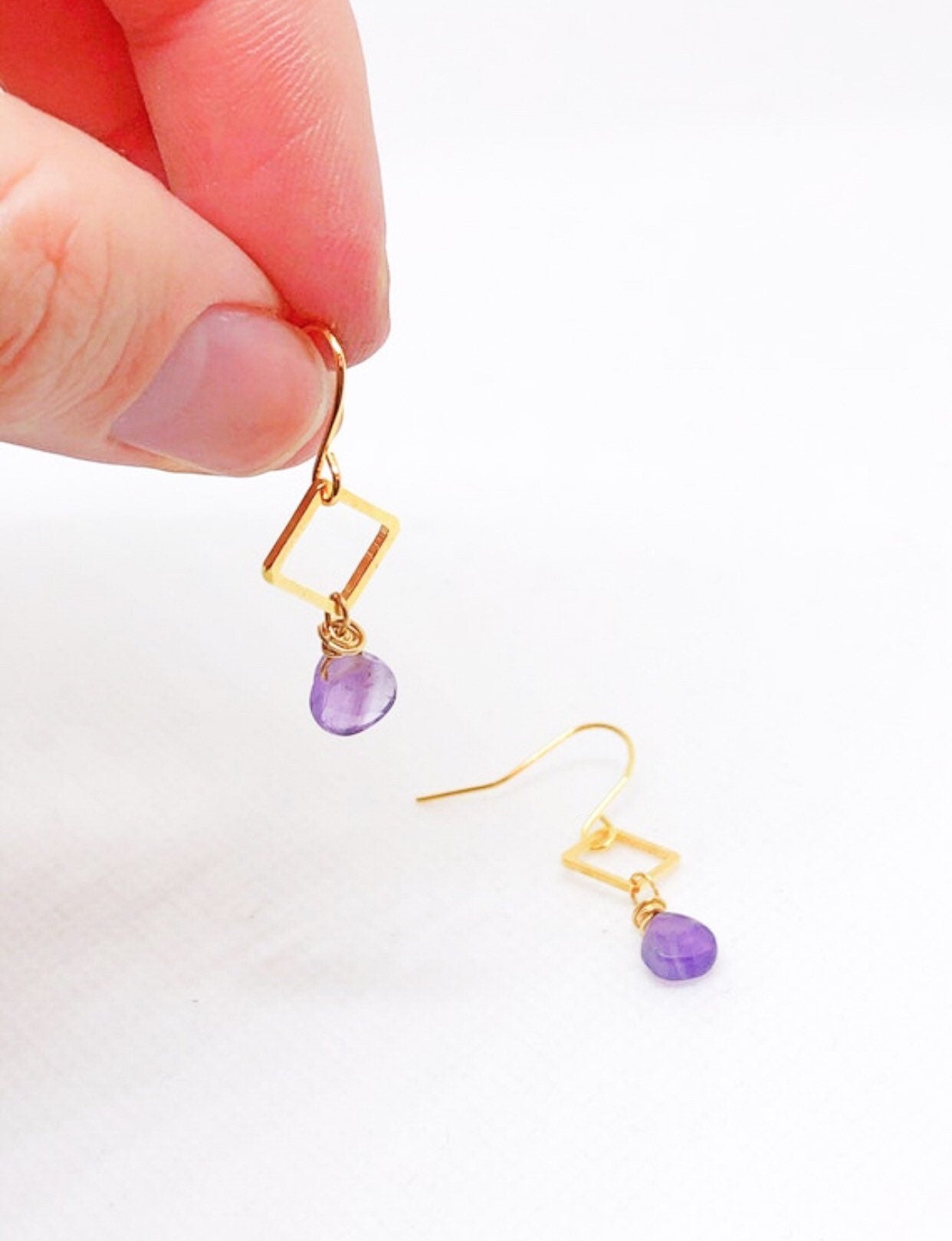 Purple amethyst earrings