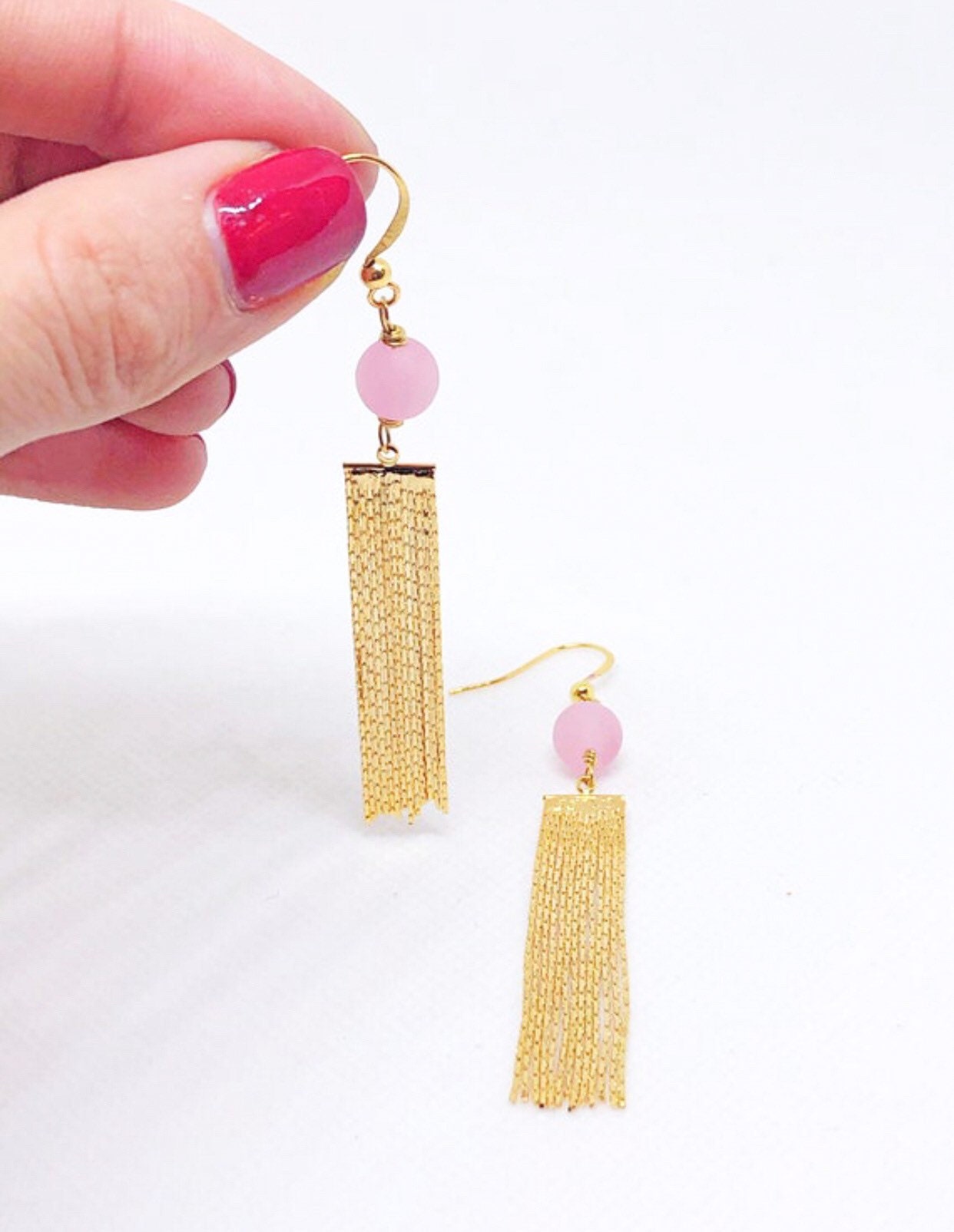 Gold fringe earrings