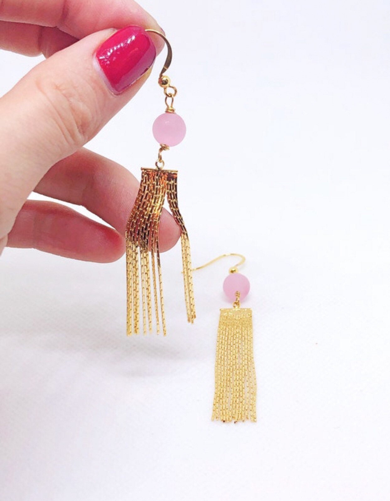 Gold fringe earrings