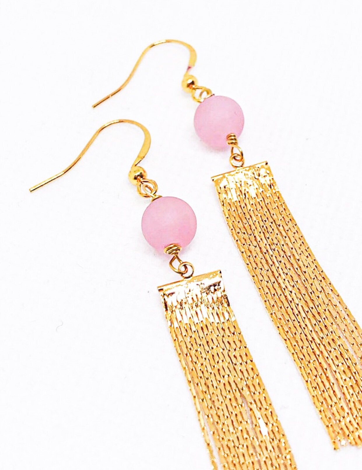 Gold fringe earrings