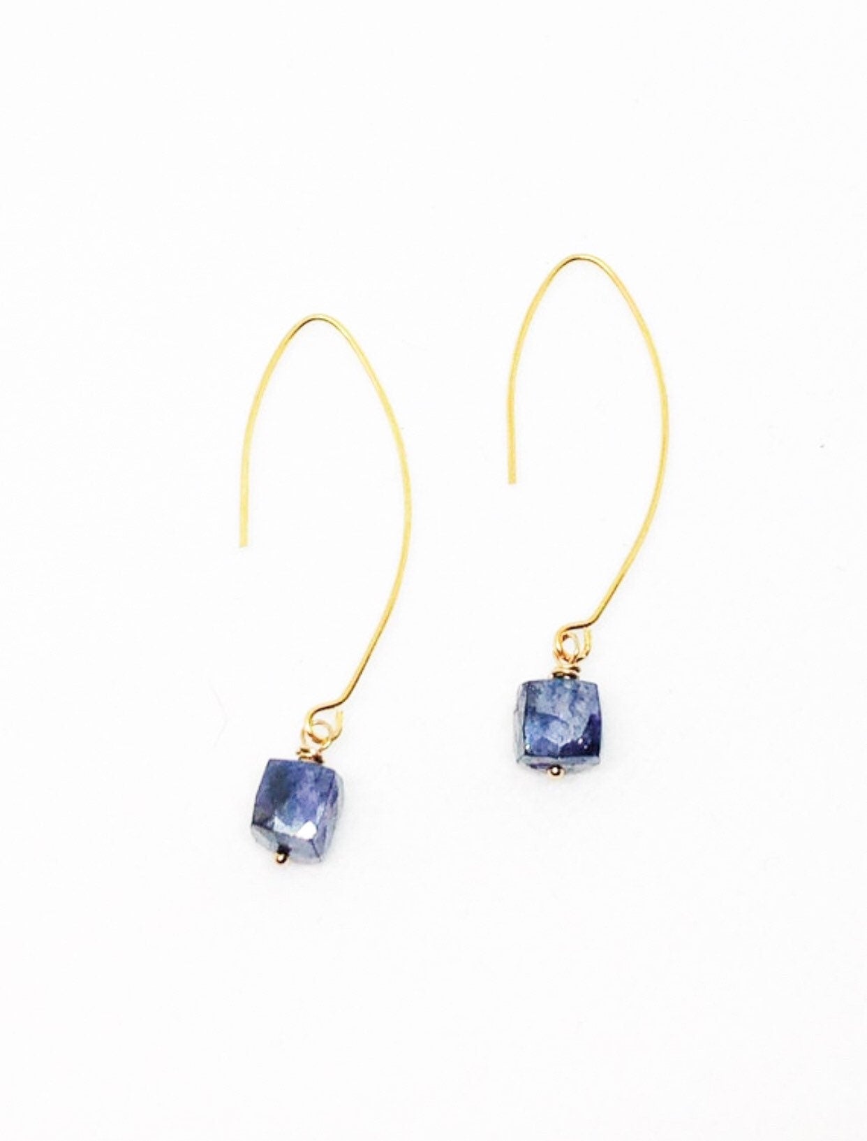 Dark blue gemstone earrings