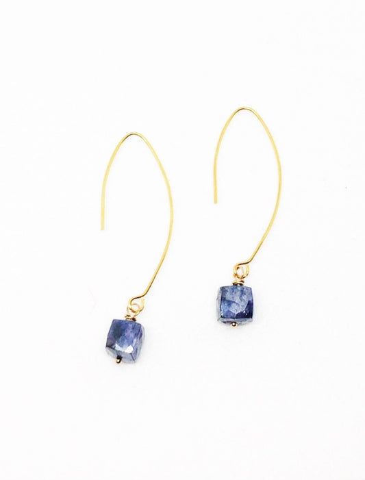 Dark blue gemstone earrings