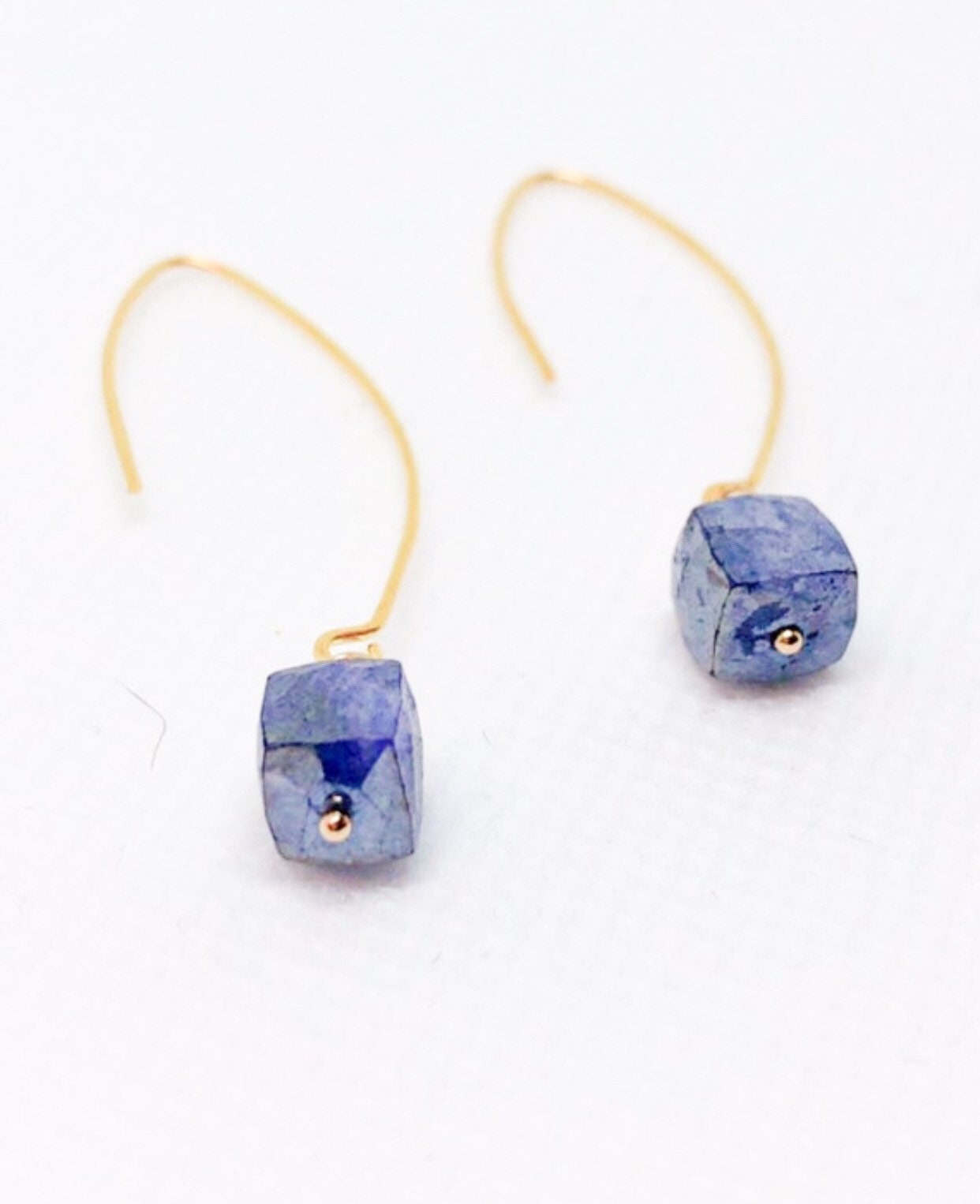 Dark blue gemstone earrings
