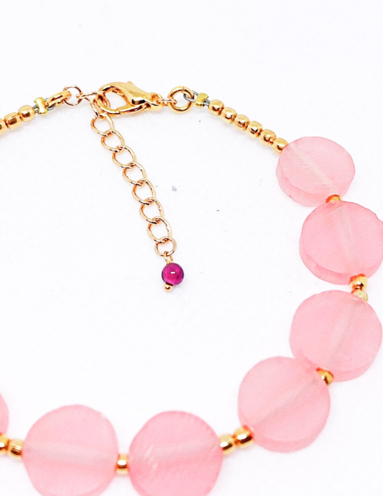 Light pink resin bead bracelet