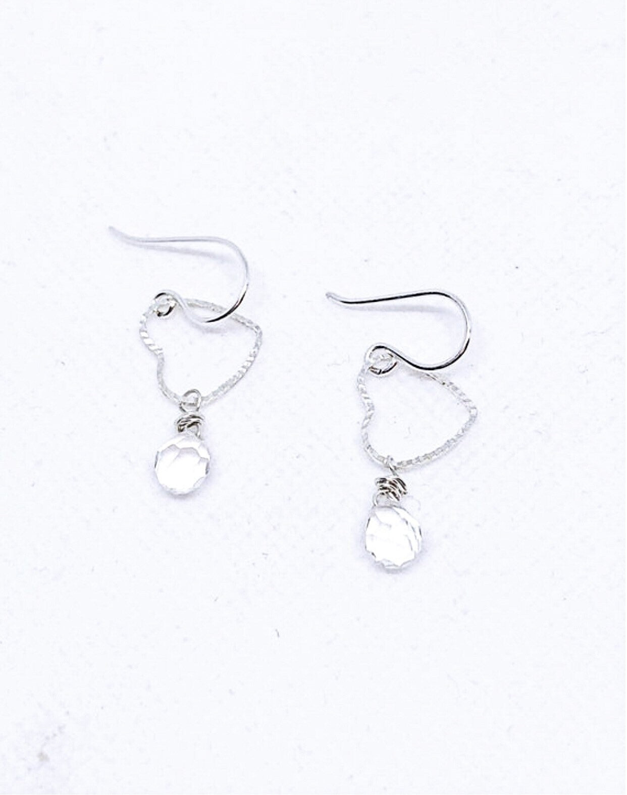 Silver heart with quartz teardrop