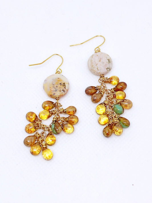 Jasper gemstone earrings