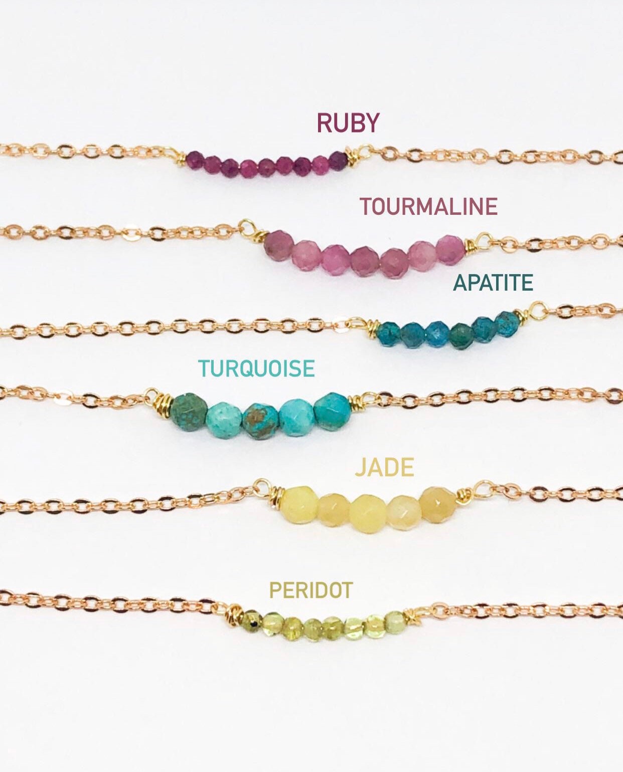 March birthstone necklace in gold or silver - Aquamarine