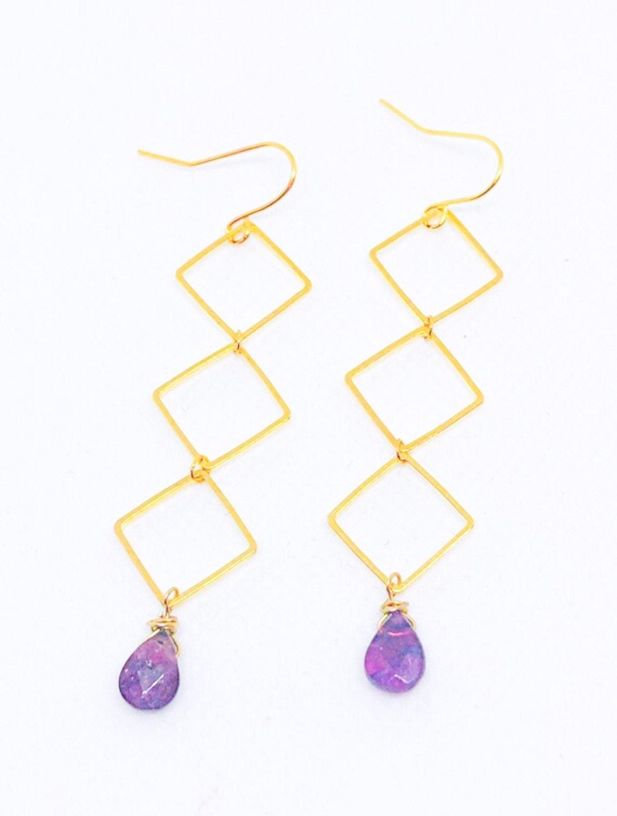Diamond tourmaline earrings