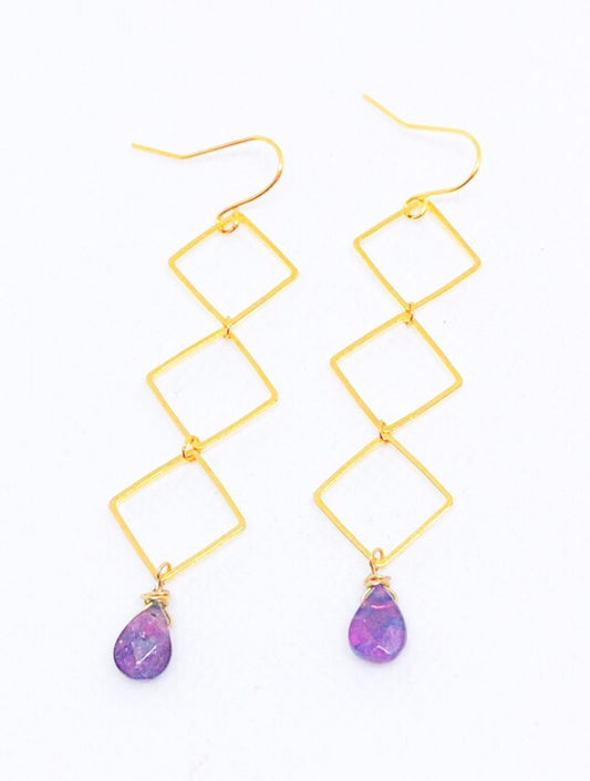 Diamond tourmaline earrings