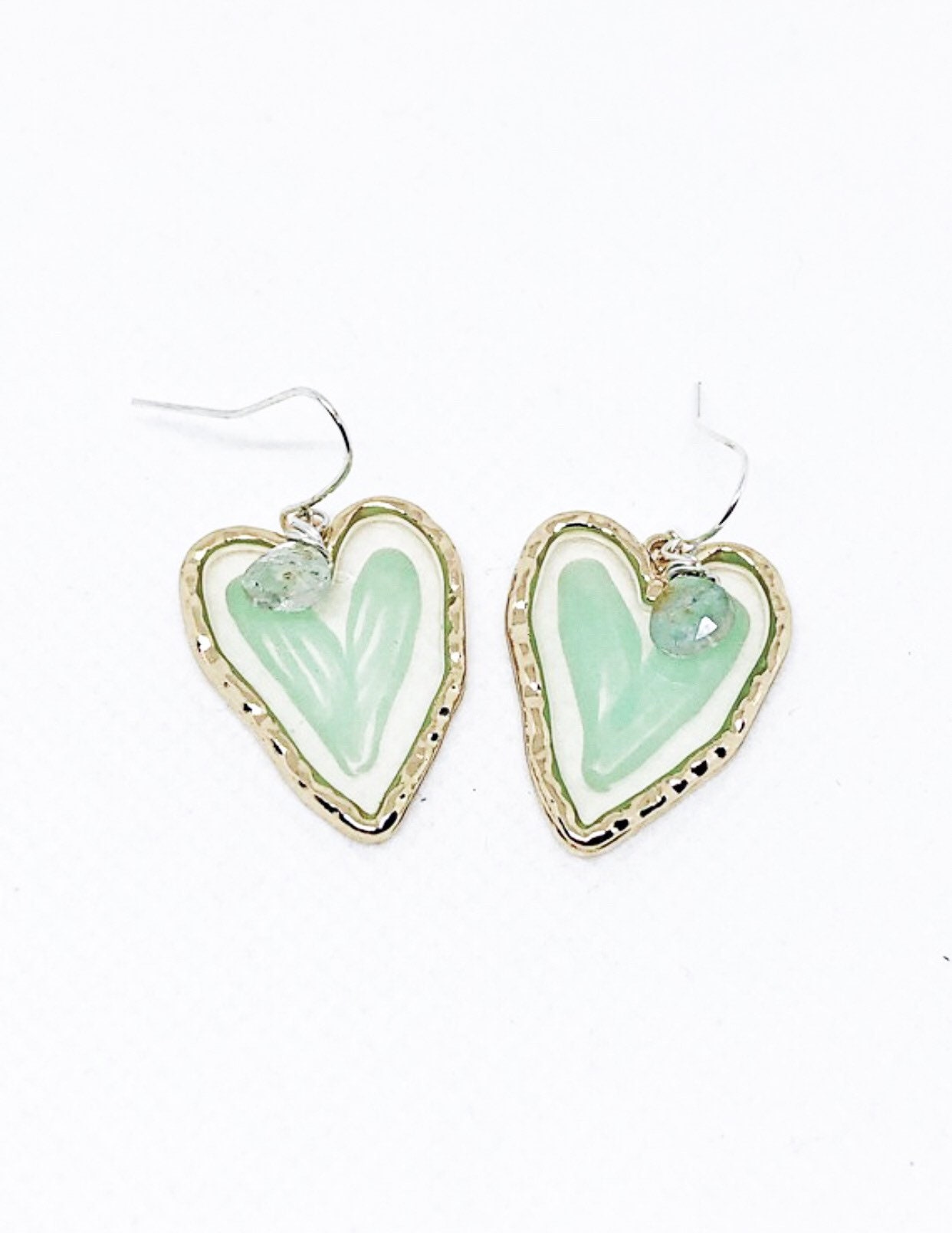 Mint green stained glass earrings