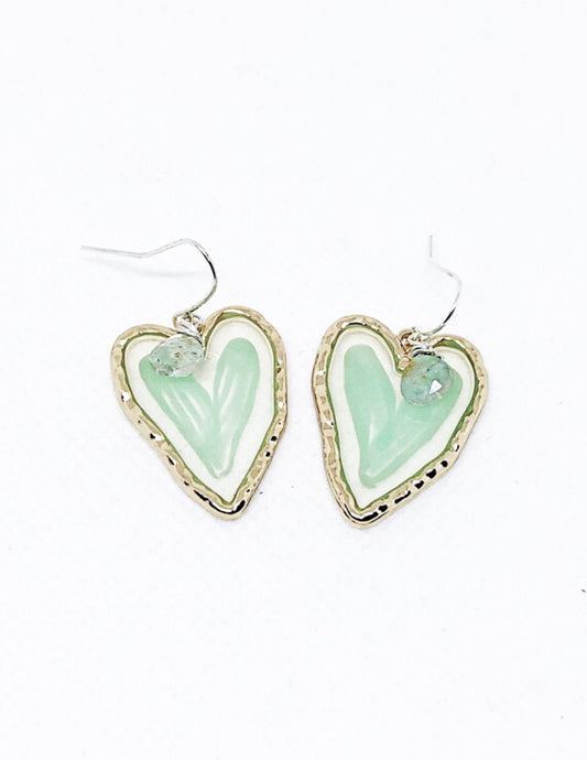 Mint green stained glass earrings