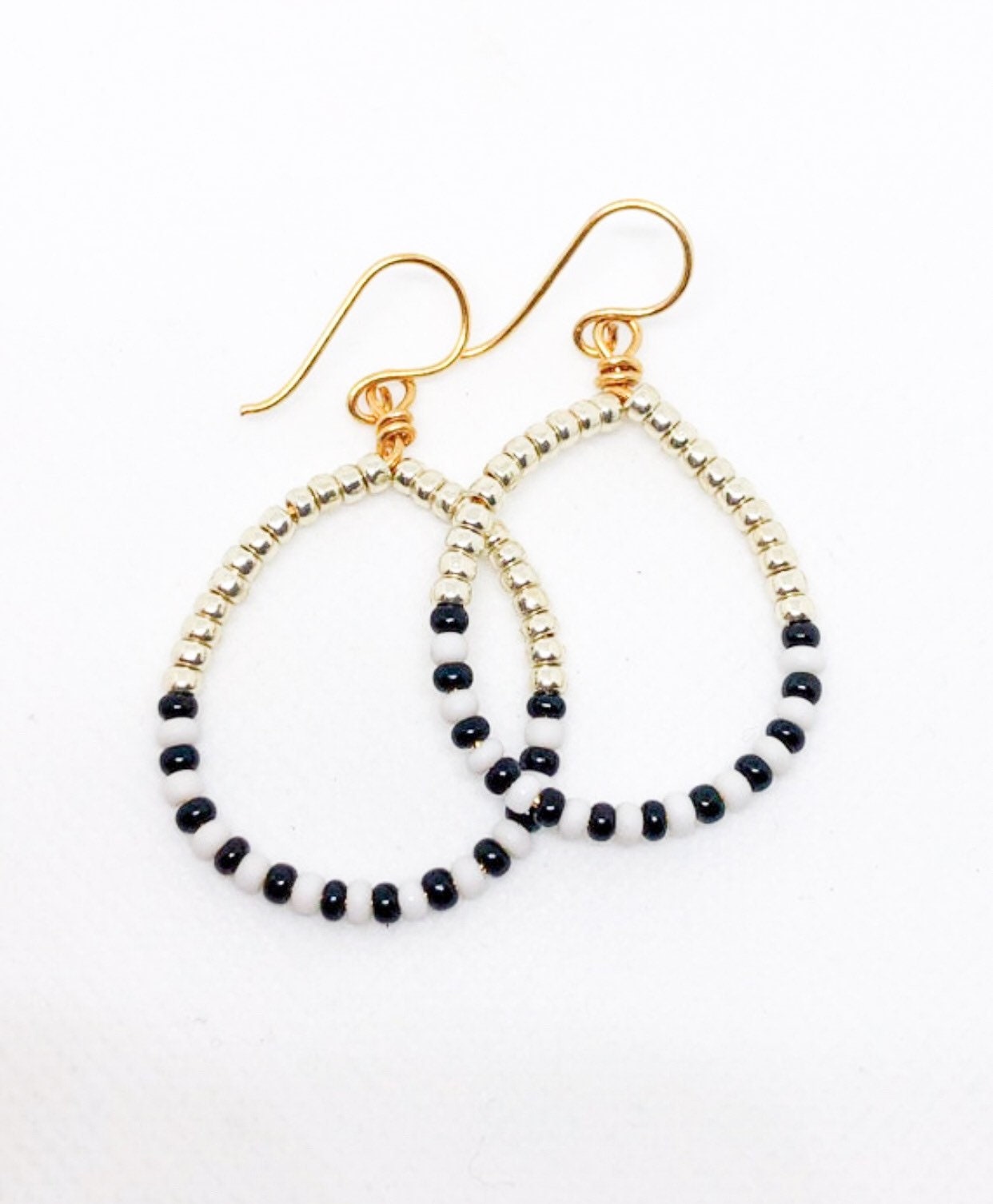 Beaded hoop earrings