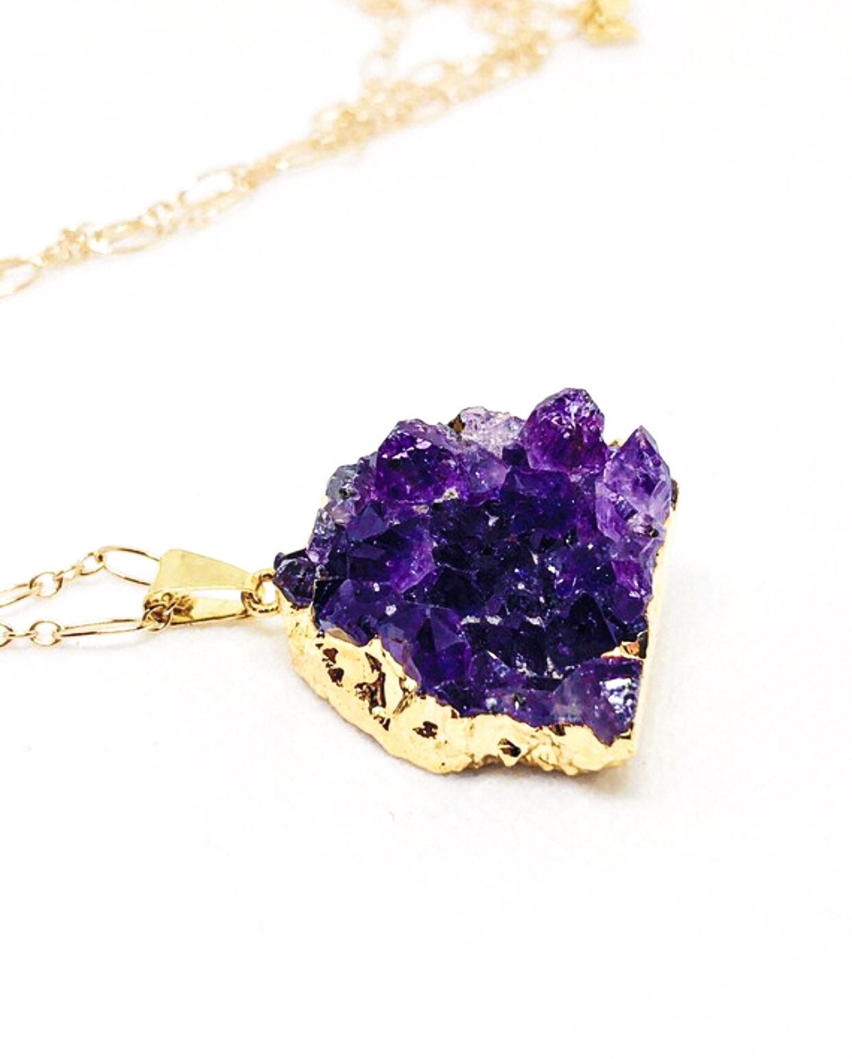 Amethyst geode necklace