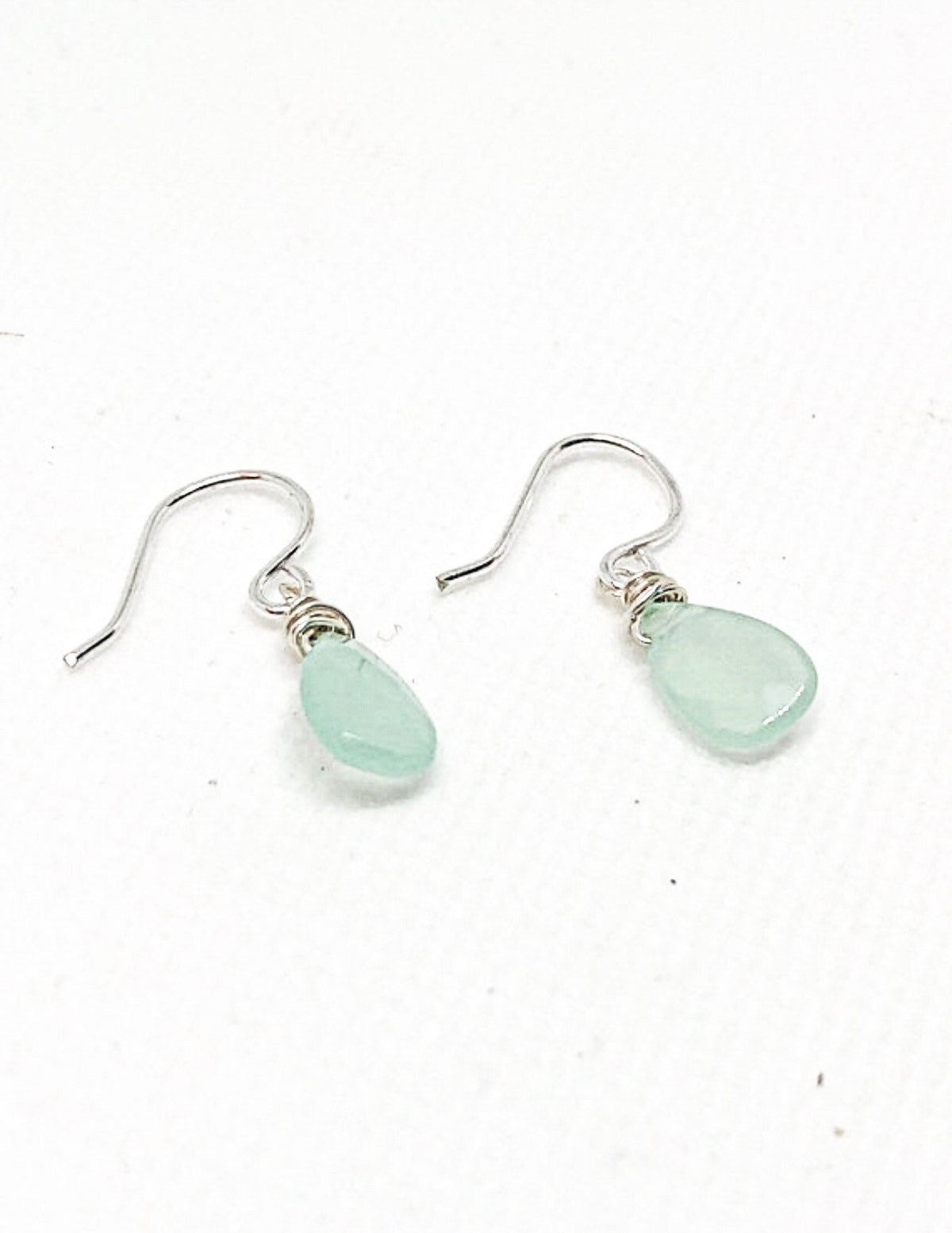 Sea foam light green teardrop earrings
