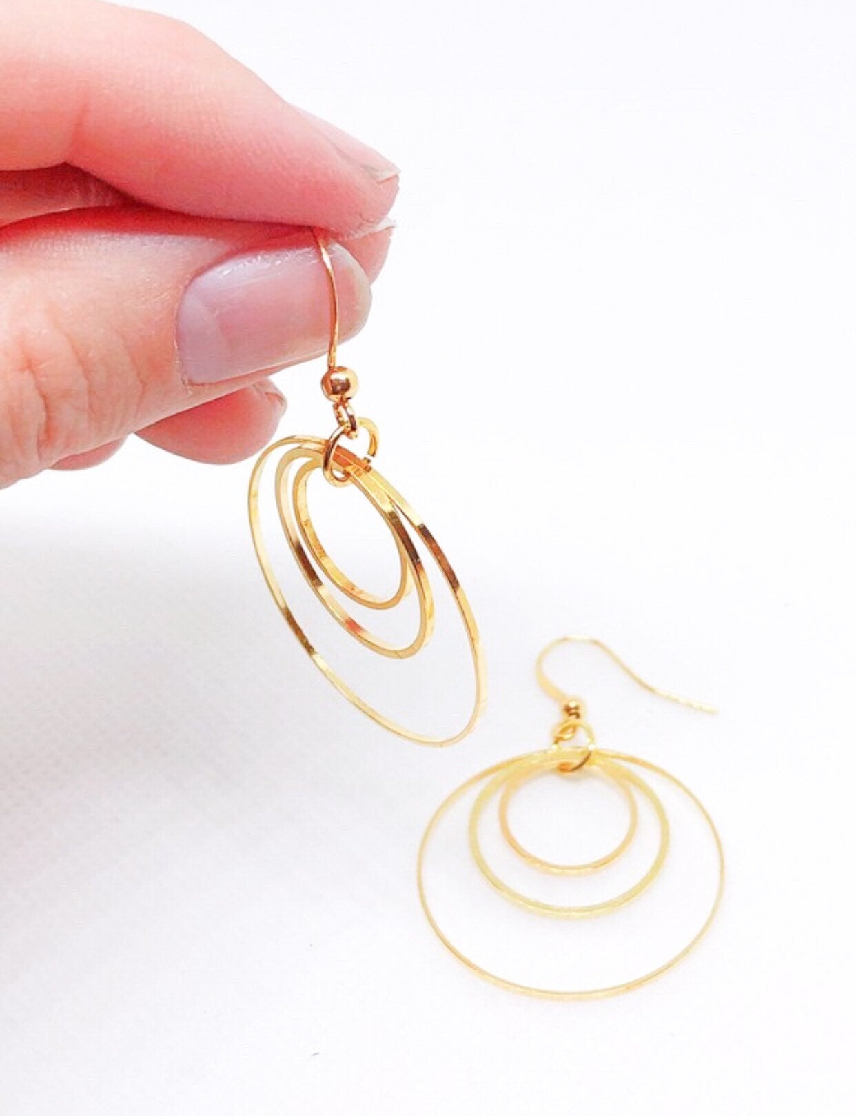 Geometric gold hoop earrings