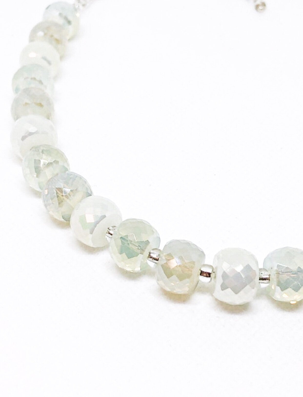 Faceted glass bead necklace
