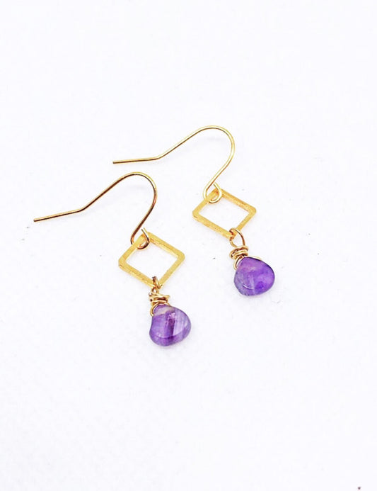 Purple amethyst earrings