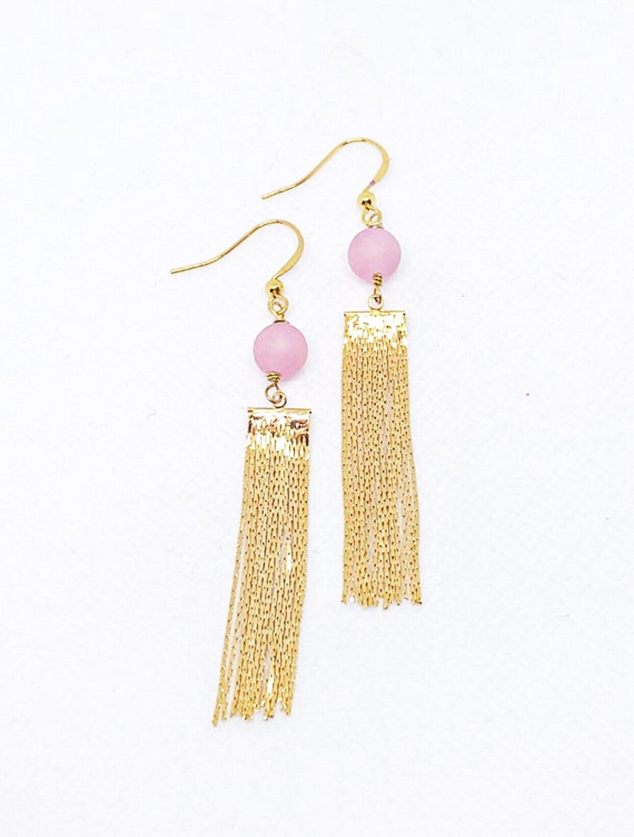 Gold fringe earrings
