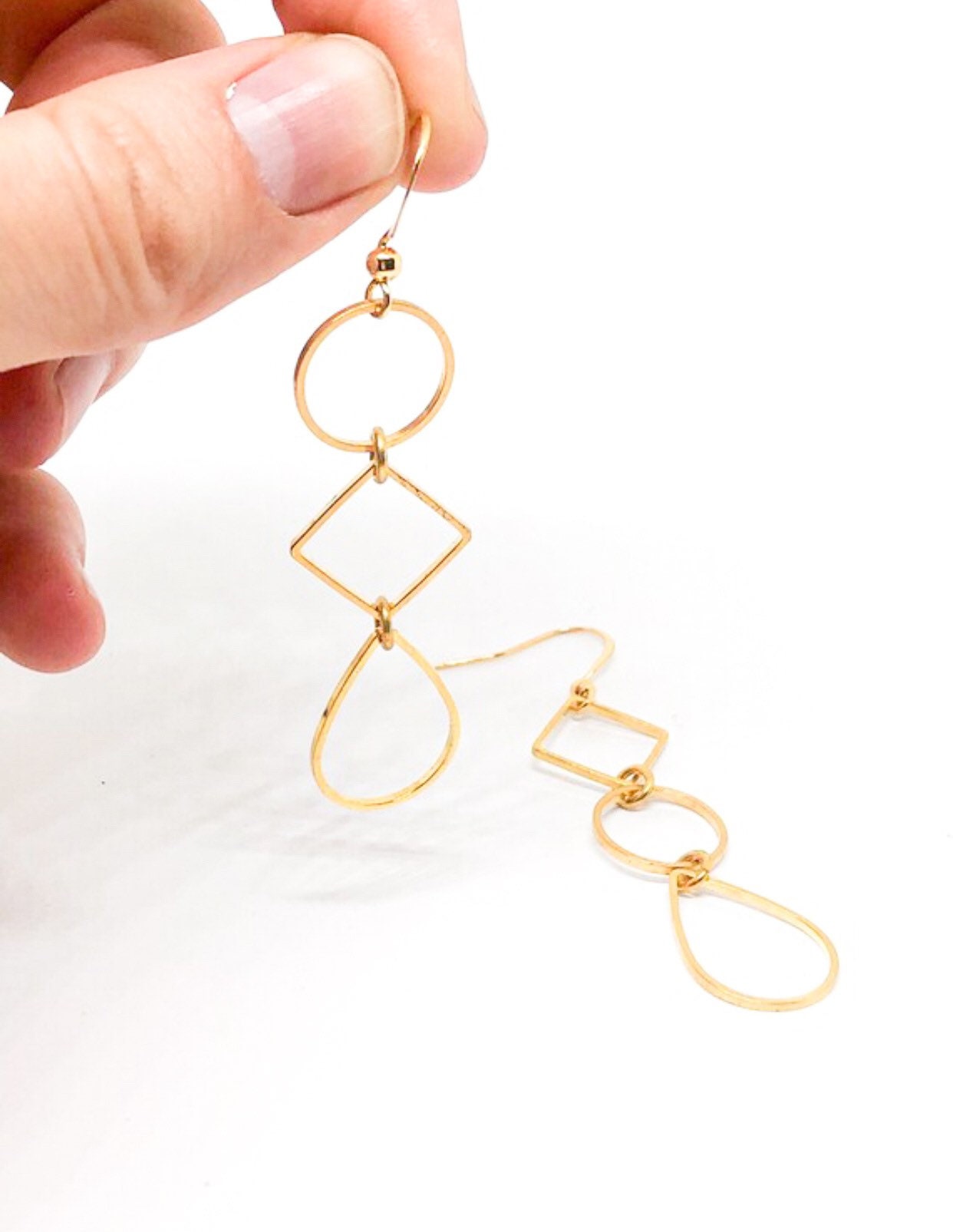 Geometric gold earrings