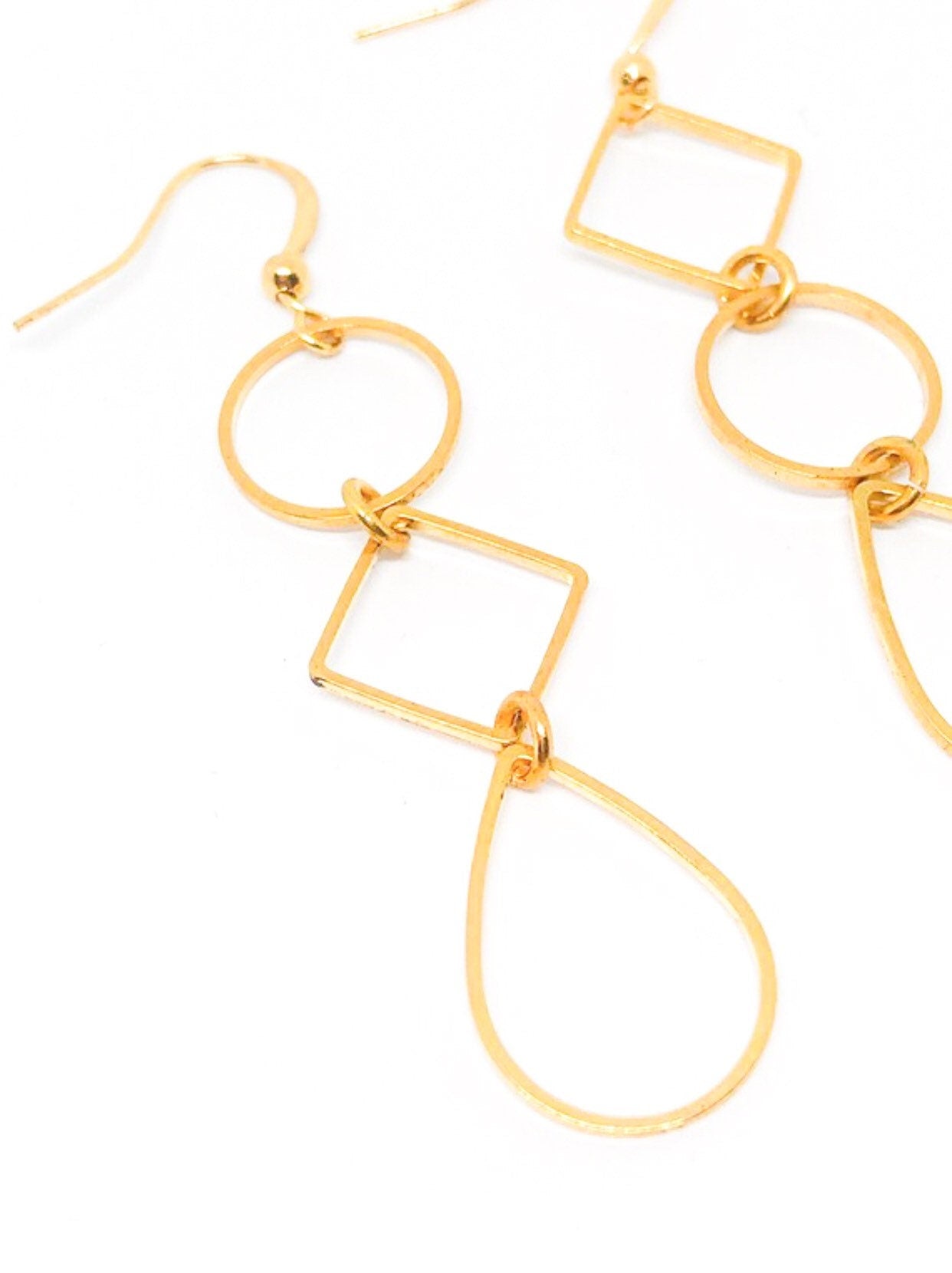 Geometric gold earrings