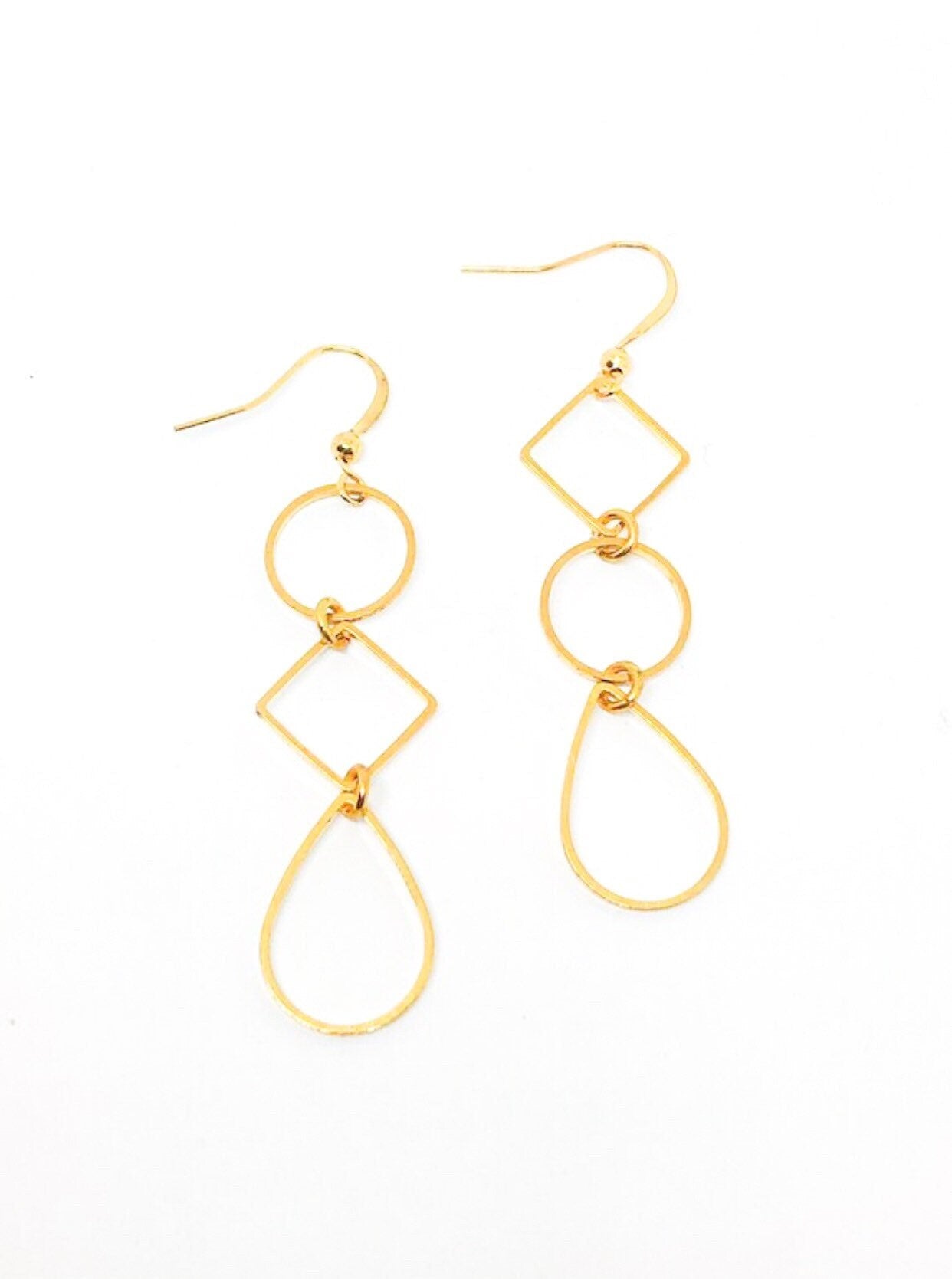 Geometric gold earrings
