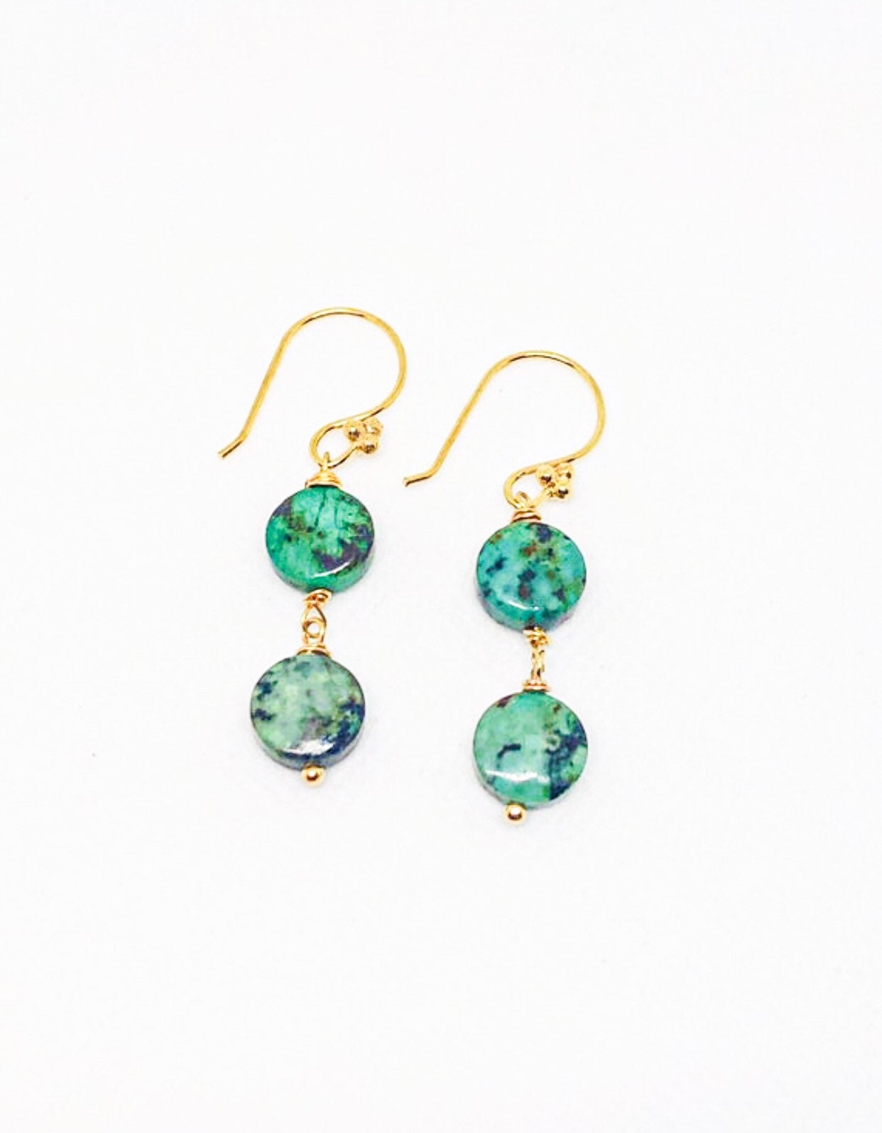Natural turquoise earrings dangle