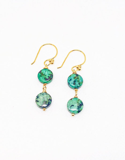 Natural turquoise earrings dangle