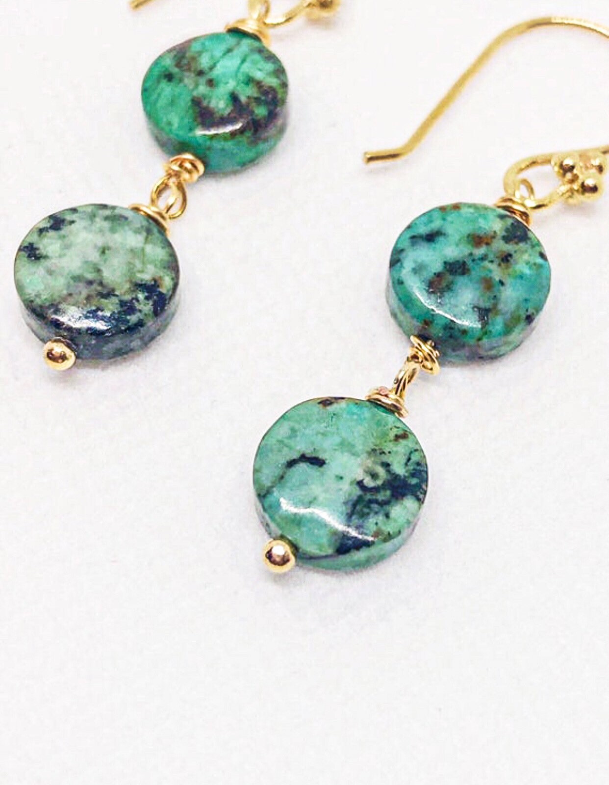 Natural turquoise earrings dangle