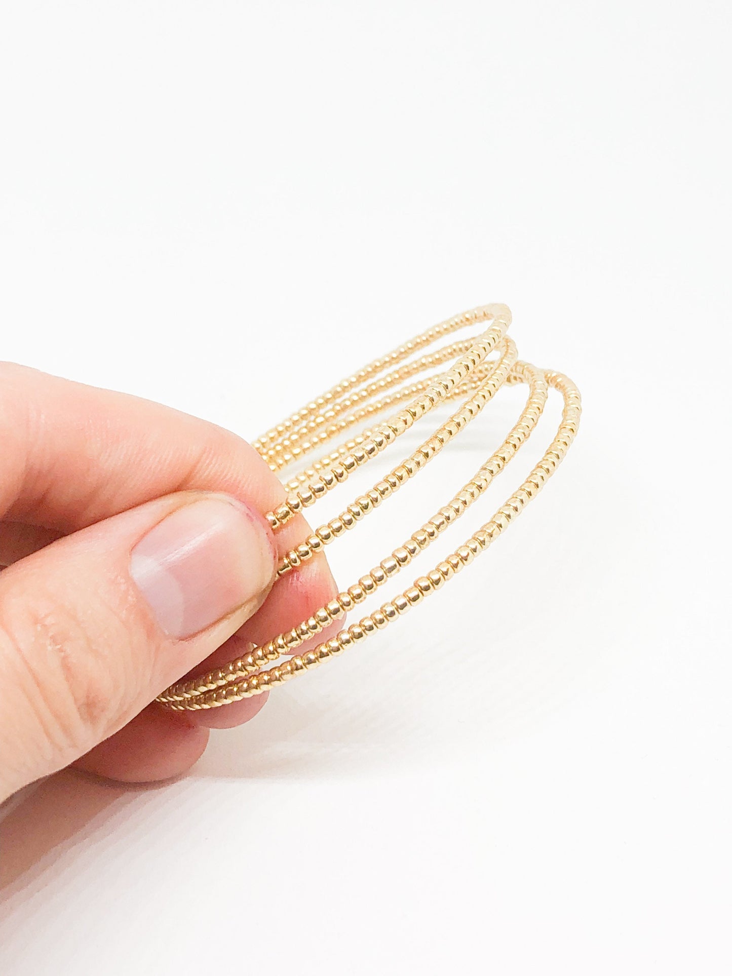 Gold memory wire bracelet
