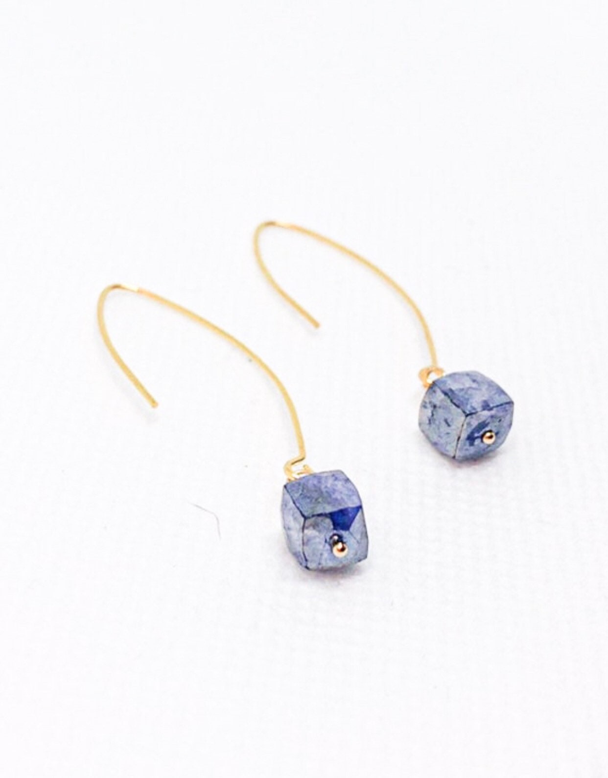 Dark blue gemstone earrings