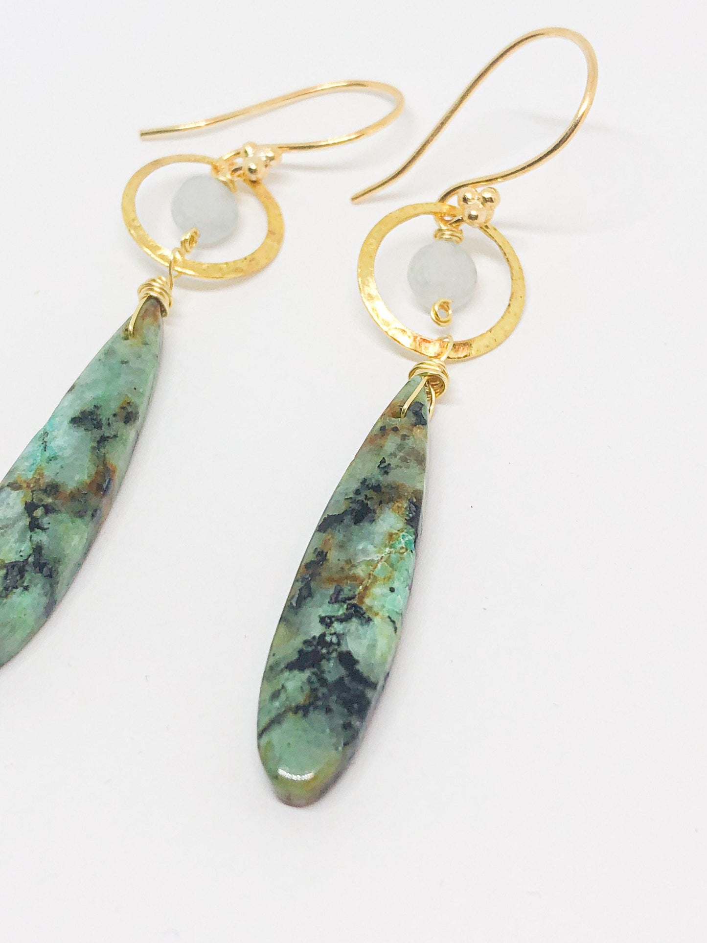 Custom Mother's Day gifts - African turquoise earrings in gold or silver