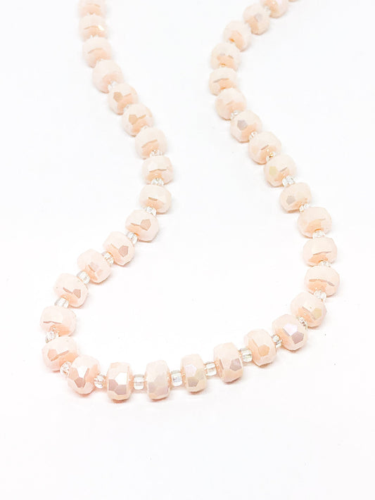 Peachy cream beaded necklace