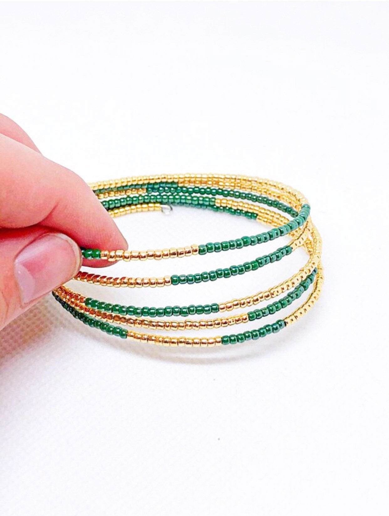 Turquoise wrap memory wire bracelet