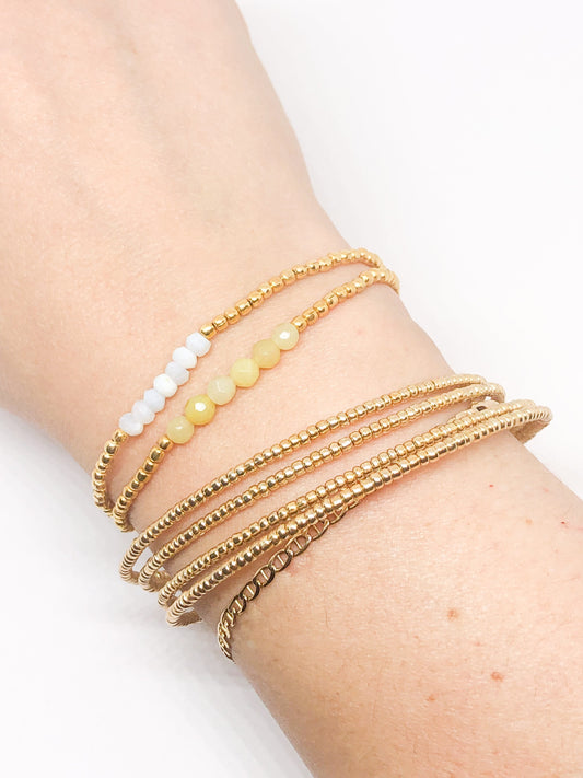 Gold memory wire bracelet