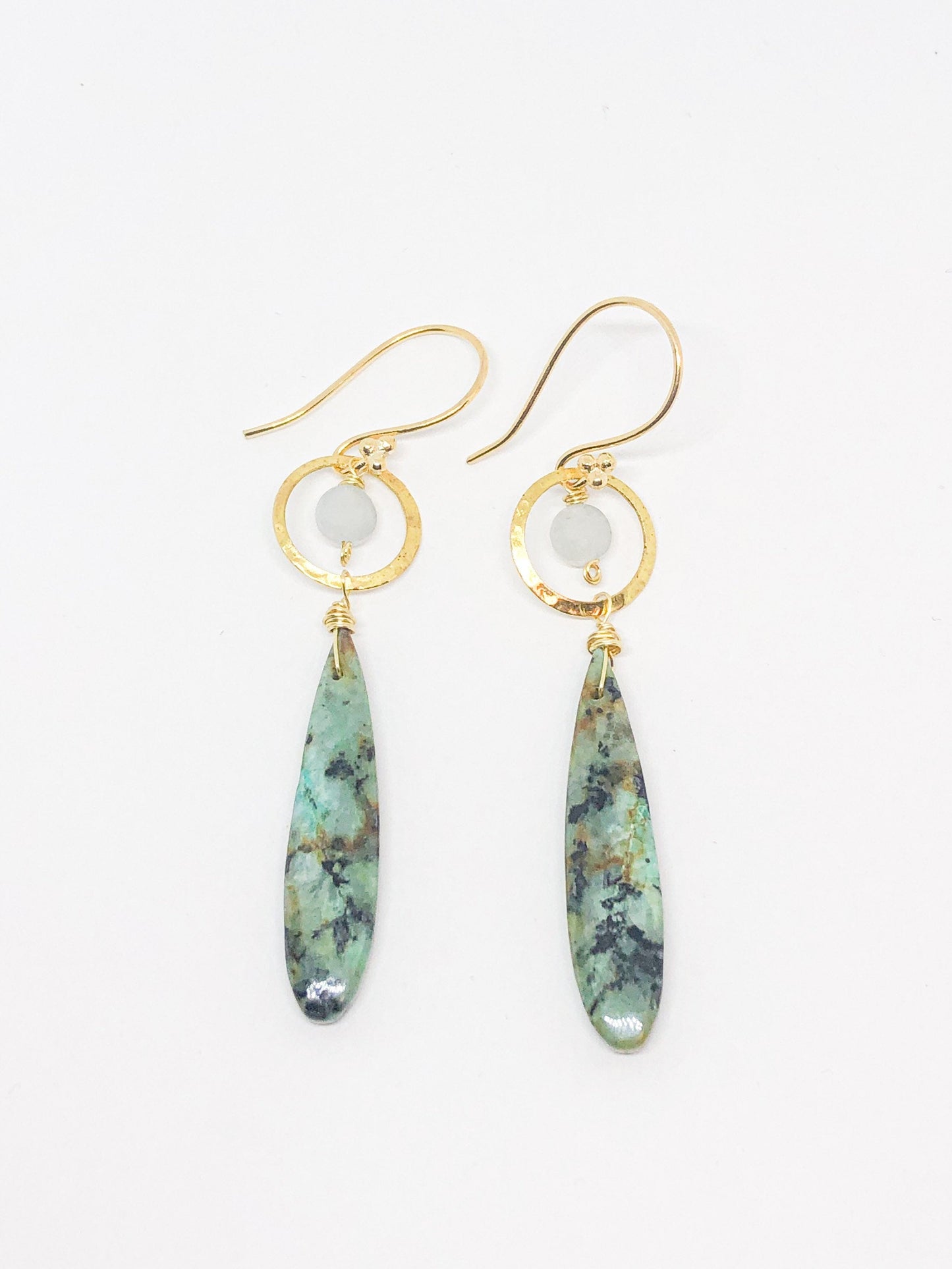 Custom Mother's Day gifts - African turquoise earrings in gold or silver