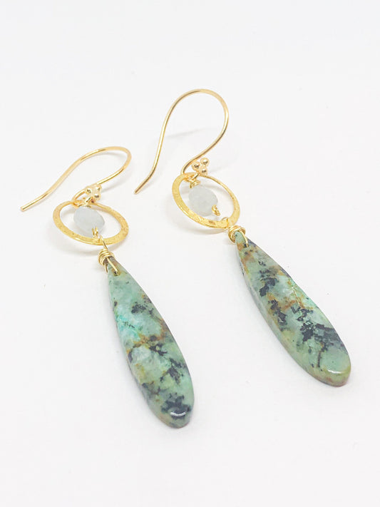 Custom Mother's Day gifts - African turquoise earrings in gold or silver