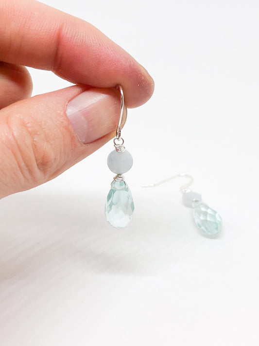 Quartz teardrop earrings
