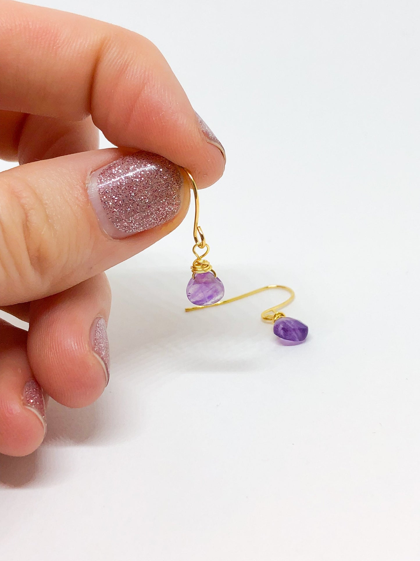 Dainty amethyst earrings