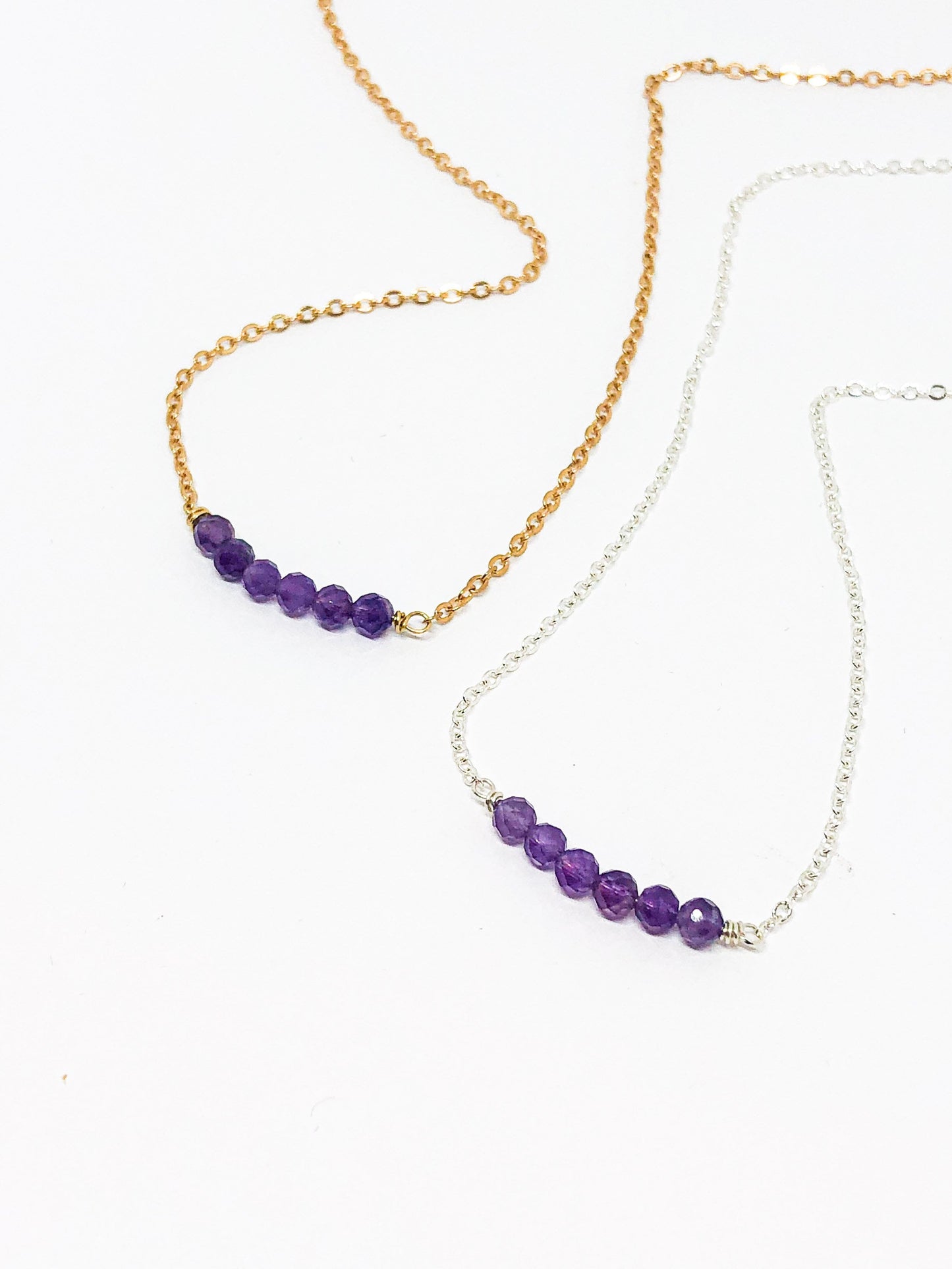 Amethyst birthstone necklace - February birthstone