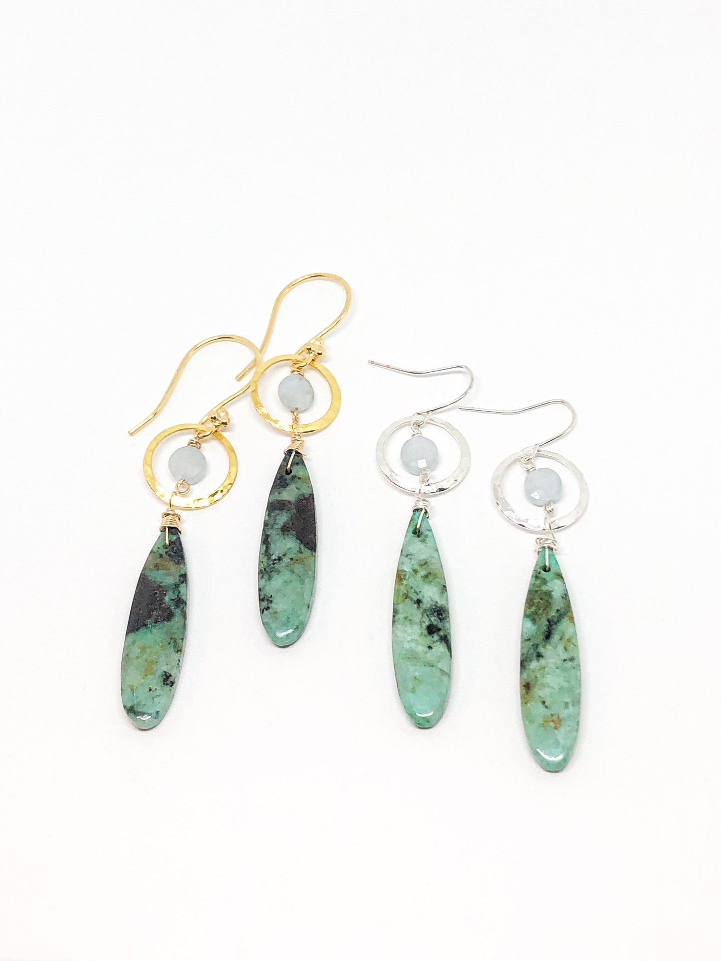 Custom Mother's Day gifts - African turquoise earrings in gold or silver