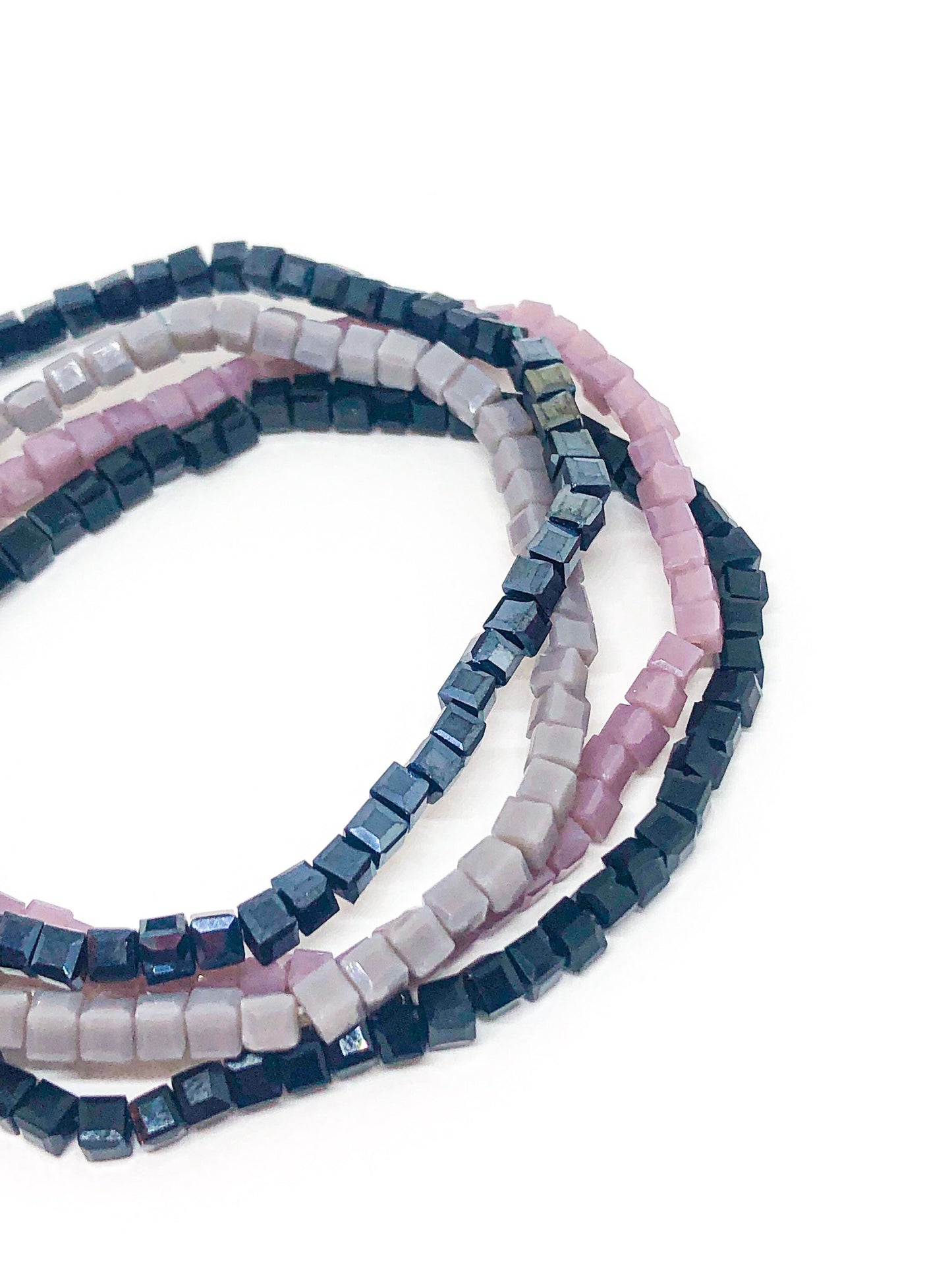 Square glass beaded bracelets