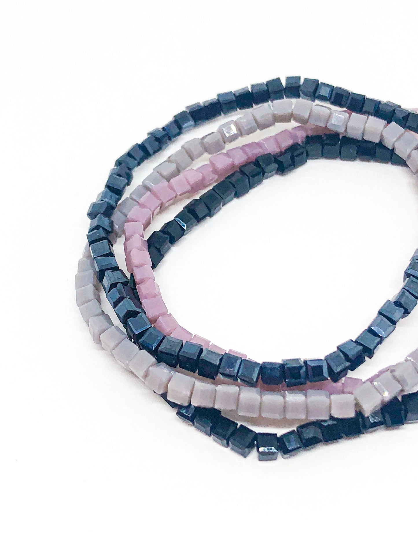 Square glass beaded bracelets