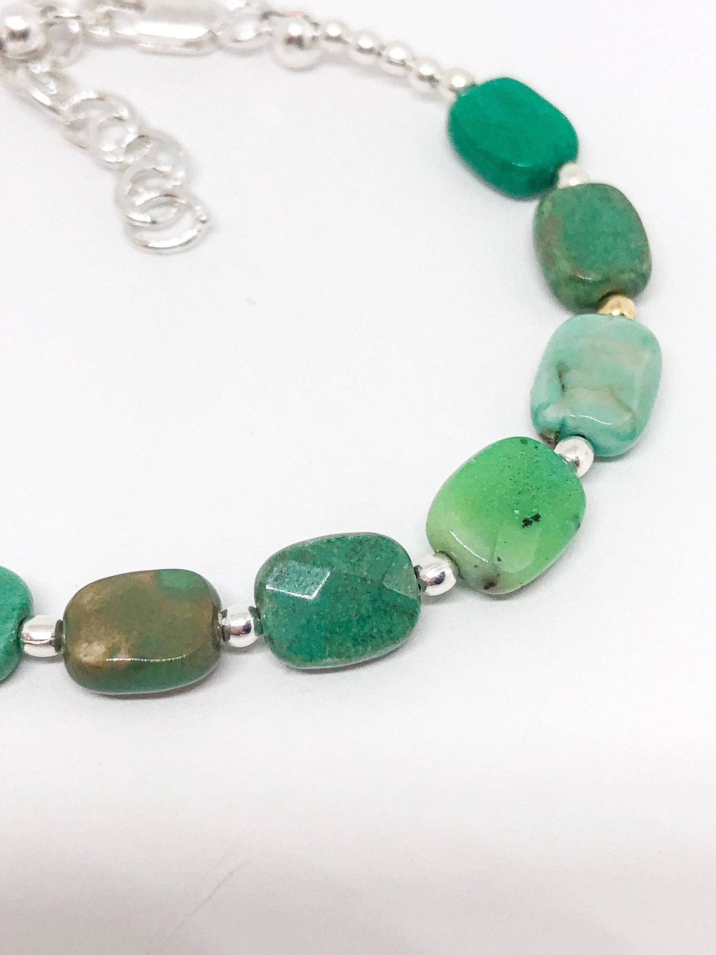 Green moss opal gemstone bracelet