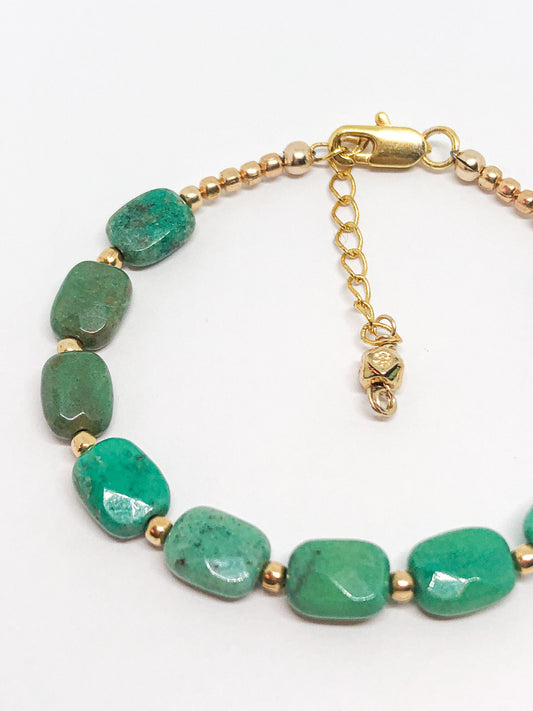 Green moss opal gemstone bracelet